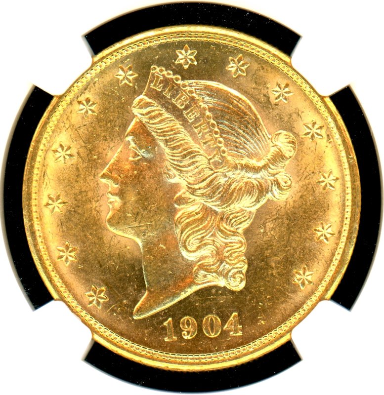 アメリカ 1904年 リバティヘッド 20ドル金貨 NGC MS62 - 名古屋 創業65