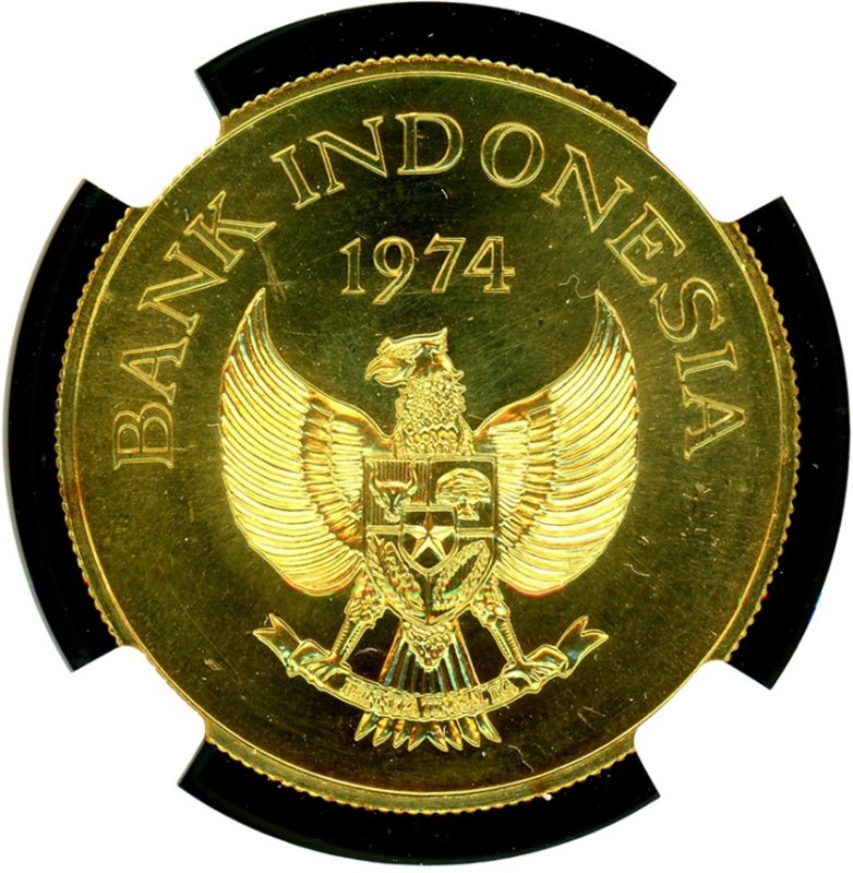 インドネシア 1974年 コモドドラゴン 100000Rupiah金貨 NGC MS63 - 名古屋 創業65年 時遊屋  古銭・アンティークコイン・切手専門店