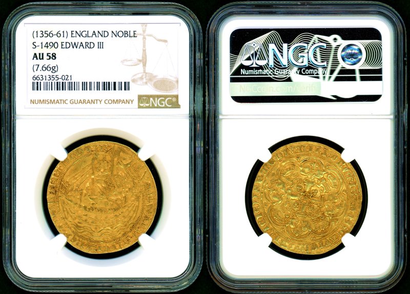 イギリス エドワード3世 Noble金貨 NGC AU58 - 名古屋 創業65年 時遊屋