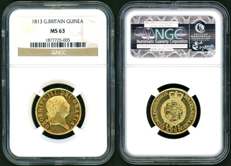 イギリス ジョージ3世 第6肖像 ミリタリーギニー金貨 NGC MS63 ...