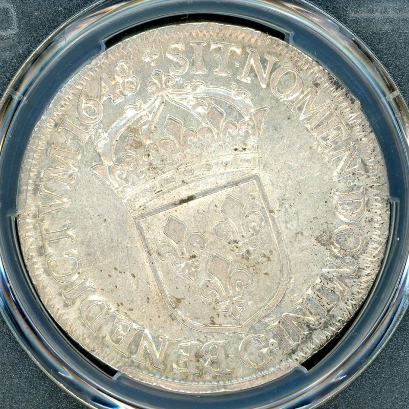 フランス 148-GG ルイ14世 Ecu銀貨 PCGS MS1(Top Pop) - 名古屋 創業65年 時遊屋 古銭・アンティークコイン・切手専門店