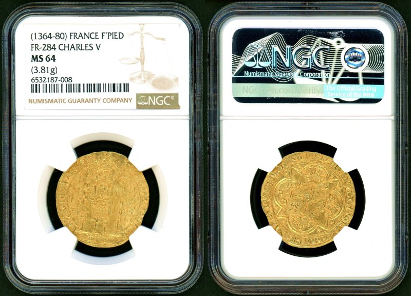 フランス シャルル5世 Franc a Pied金貨 NGC MS64 - 名古屋 創業65年 