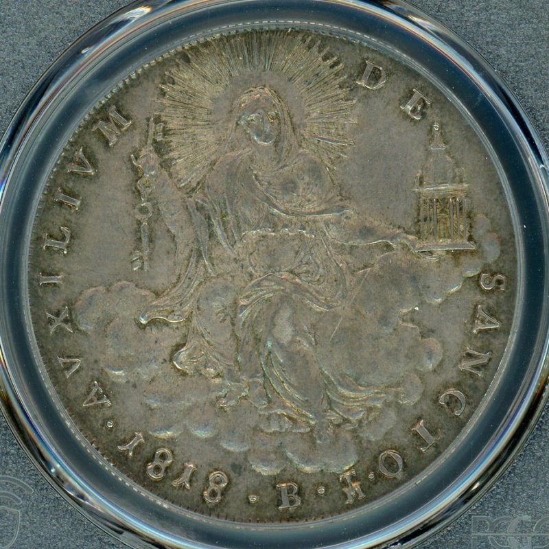 イタリア ローマ教皇領ヴァチカン 1818B Scudo銀貨 PCGS AU58 - 名古屋 創業65年 時遊屋 古銭・アンティークコイン・切手専門店