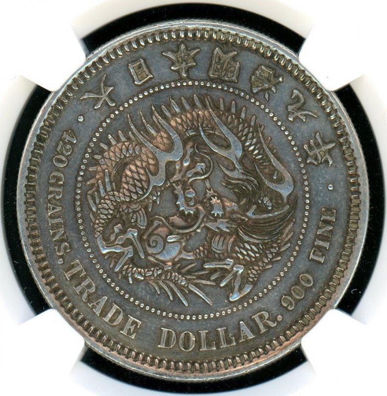 明治9年 貿易銀 NGC UNC-Details 鑑定書付 - 名古屋 創業65年 時遊屋 古銭・アンティークコイン・切手専門店