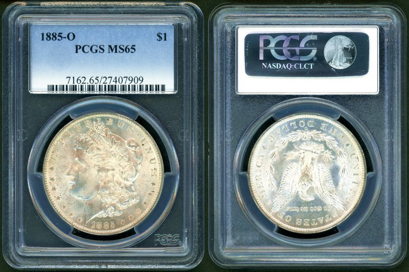 アメリカ 1885-o モルガン 1ドル銀貨 PCGS MS65 - 名古屋 創業65年 時遊屋 古銭・アンティークコイン・切手専門店