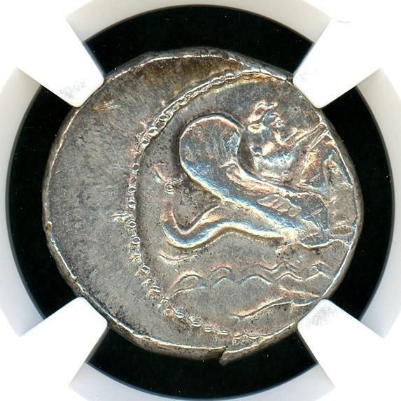 インド・スキタイ アゼス1世 銀貨 NGC F 3/5 3/5 古代052 聖書の貨幣!】インド スキタイ アゼス1世／2世 テトラドラクマ