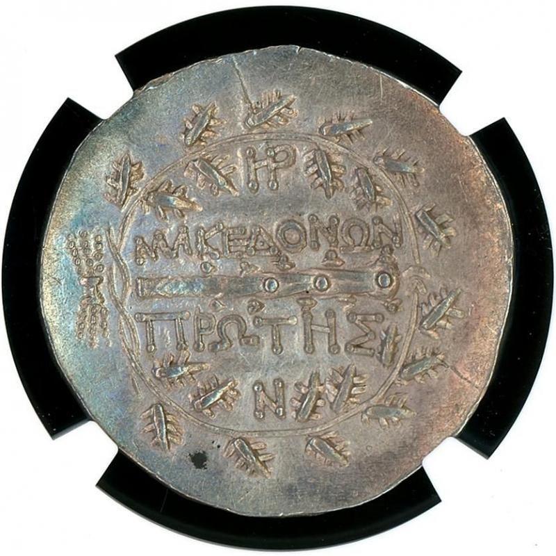 古代ローマ統治下マケドニア tetradrachm銀貨 NGC ChXF 5/5 3/5