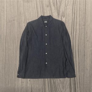 8/15 August Fifteenth<br/>DENIM CAMP COLLAR SHIRT<br/>Dark Wash