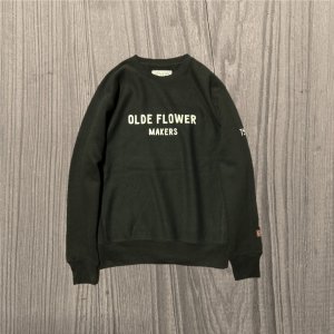 OLDE FLOWER MAKERS<br/>Reverse Weave Oversized Sweatshirt<br/>Double Line Logo<br/>Black
