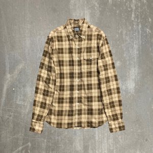 AUGUST FIFTEENTH<br/>Natural Fit B.D. Shirt<br/>Printed Flannel-Beige Plaid