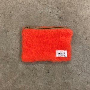 ORIGINAL TIMELESS ARTICLES<br/>VINTAGE FABRIC POUCH<br/>Orange Fake Fur