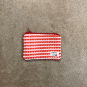 ORIGINAL TIMELESS ARTICLES<br/>VINTAGE FABRIC POUCH<br/>Orange Stripe Waffle