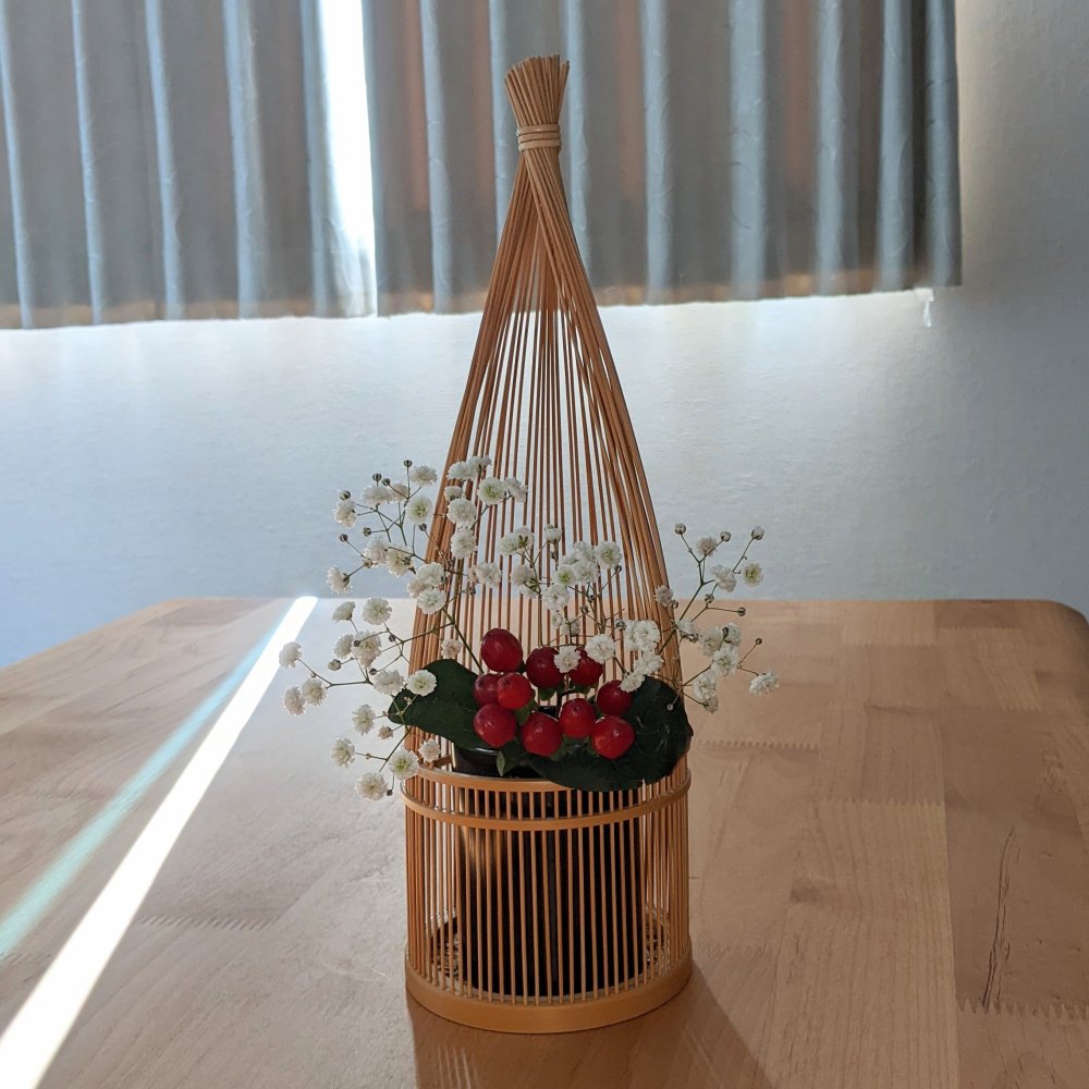 花器 わらかけ - 竹細工 花生け 花入れ 花瓶 日本のお土産 - 駿河竹