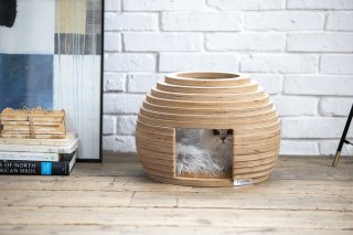 【送料無料】ねこハウス まり ボール型にデザインした猫ハウス  フランスベッドのペット用家具”フランスペット”シリーズ　納期：1週間&#12316;10日（メーカー取寄せ商品）