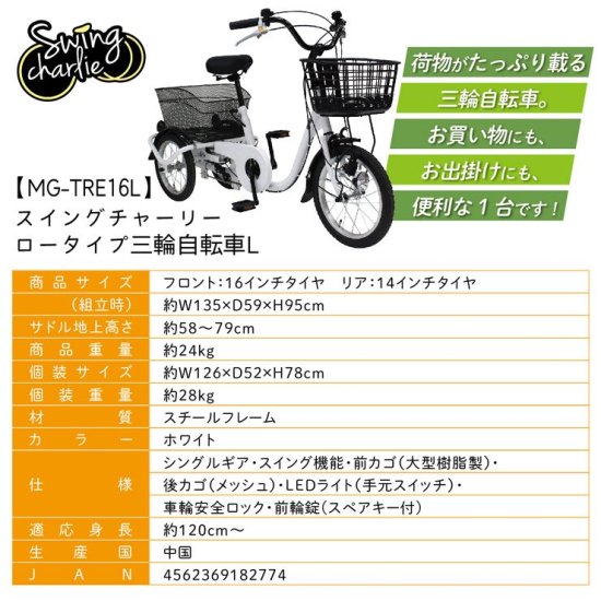 SWING CHARLIE | ロータイプ三輪自転車L - 上質家具のファンタス公式オンランショップ