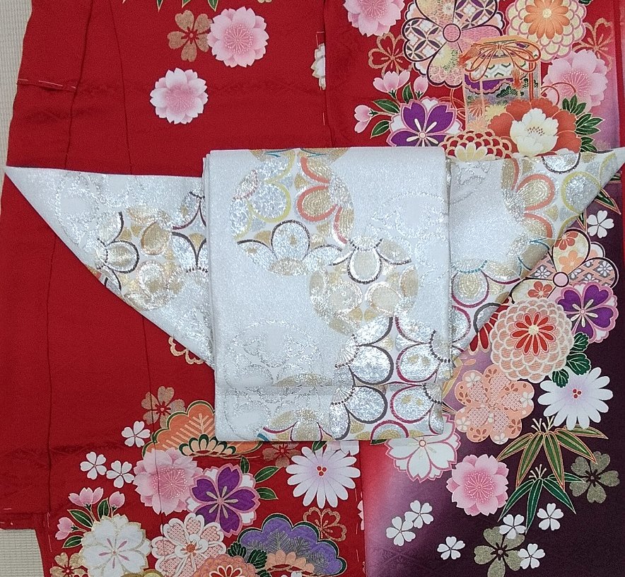 新作花華の正絹京袋帯　302袋帯