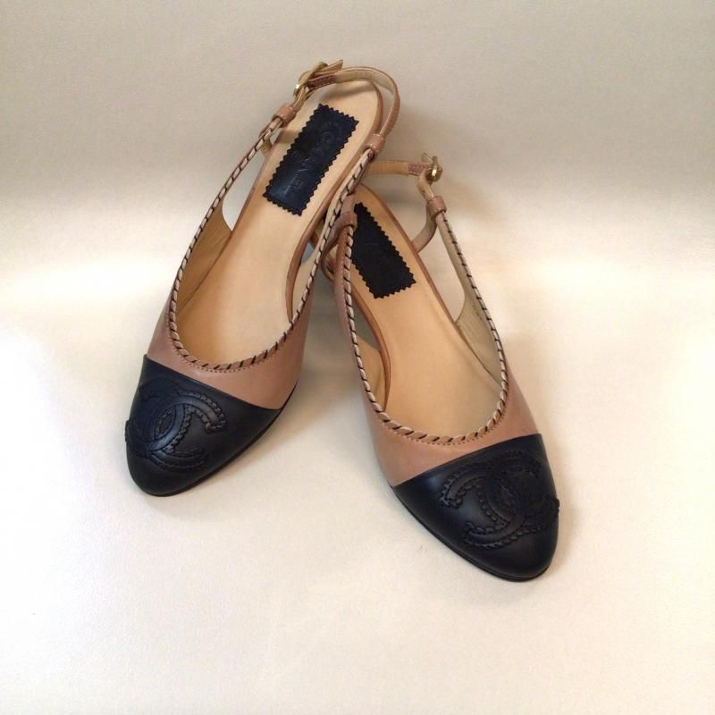 CHANEL ベージュ キルティング ハイヒール CHANEL ベージュ キルティング ハイヒール