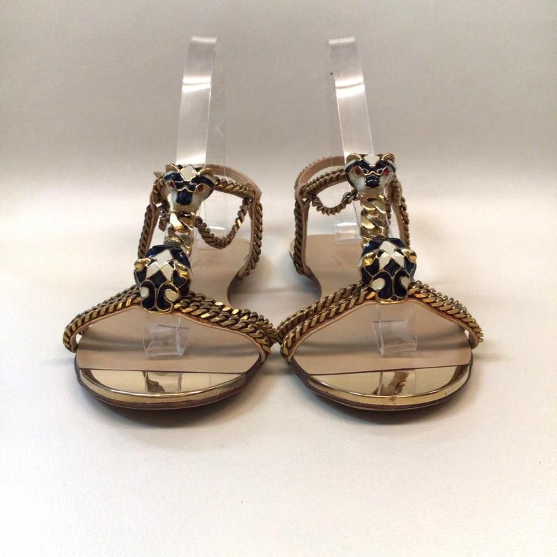 GUCCI ゴールド オープントゥサンダル GUCCI ゴールド オープントゥサンダル