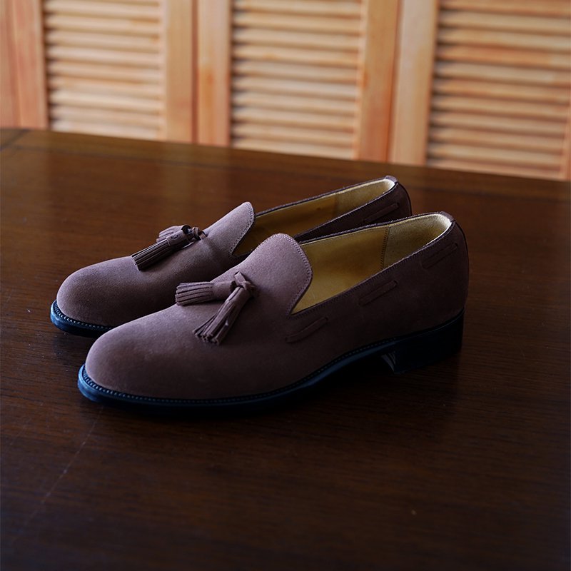 forme フォルメ】Suede Tassel loafer plain toe MAROON - in-and-out 