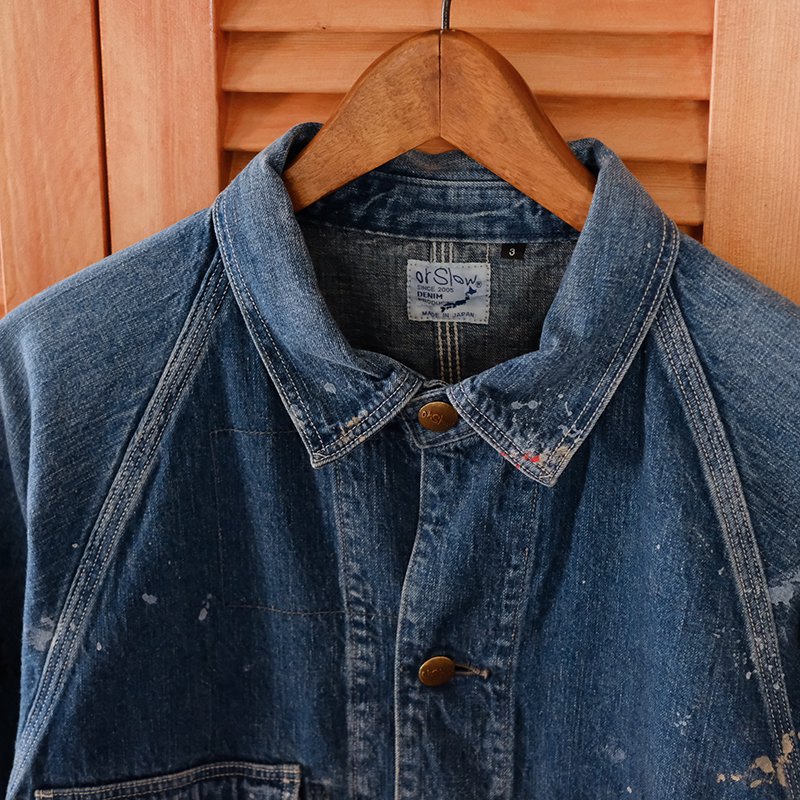 orSlow PAINTER'S 1950'S COVERALL DENIM USED with PAINT