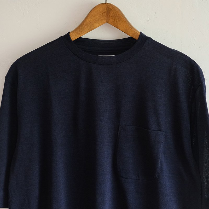 MAATEE&SONS マーティーアンドサンズ】WASHABLE SILK POCKET TEE TOP