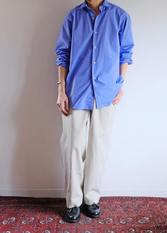 MAATEEu0026SONS マーティーアンドサンズ】ELIZABETH REGULAR COLLAR SHIRTS BLUE -  in-and-out(インアンドアウト)