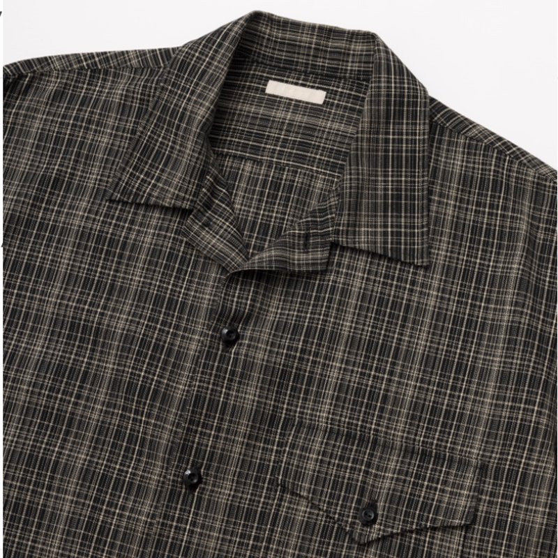 【ULTERIOR アルテリア】C/L OX CHECK MIL-SHIRT BLACK/BEIGE - in-and-out(インアンドアウト)