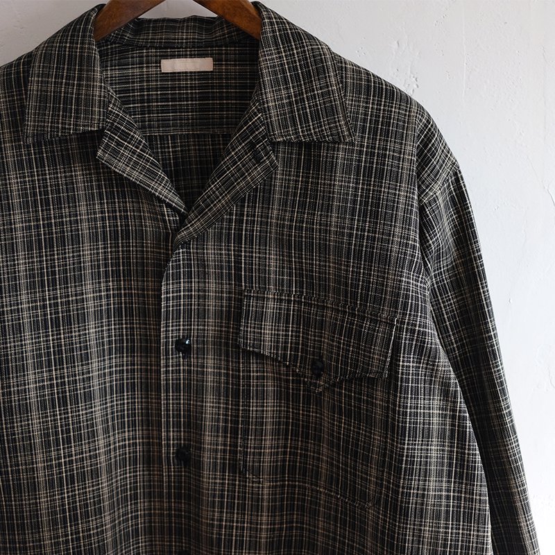 【ULTERIOR アルテリア】C/L OX CHECK MIL-SHIRT BLACK/BEIGE - in-and-out(インアンドアウト)
