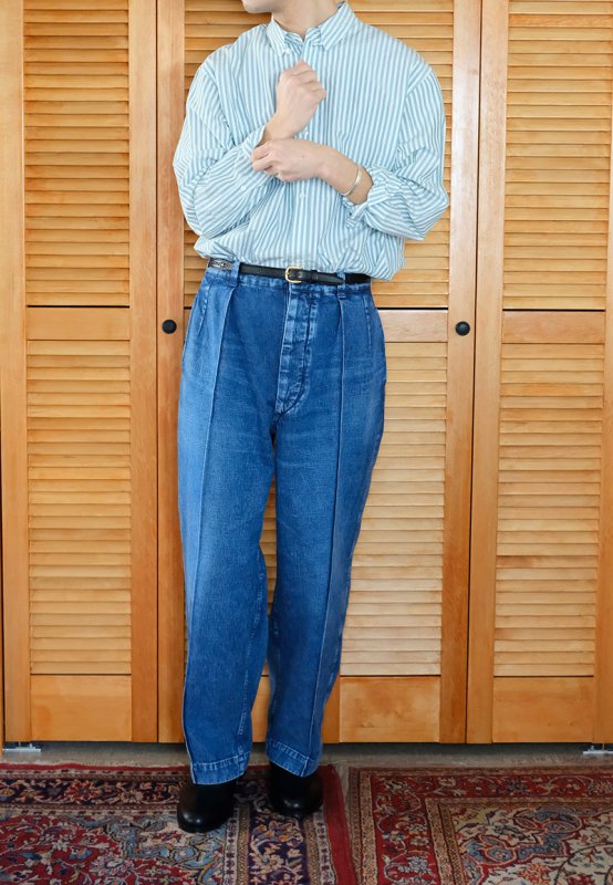 【ULTERIOR アルテリア】NEPPED OLD DENIM 52 TROUSERS (VINTAGE-WASHED) BLUE -  in-and-out(インアンドアウト)