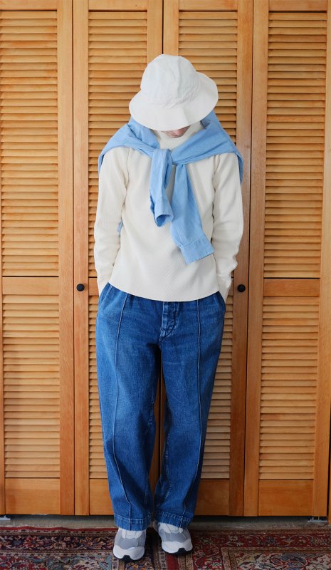 【ULTERIOR アルテリア】NEPPED OLD DENIM 52 TROUSERS (VINTAGE-WASHED) BLUE -  in-and-out(インアンドアウト)