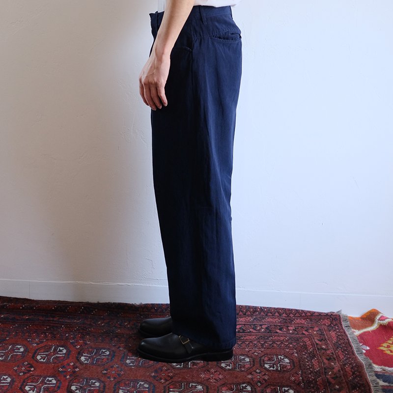 FARAH ファーラー】2タックワイドテーパードパンツNAVY - in-and-out