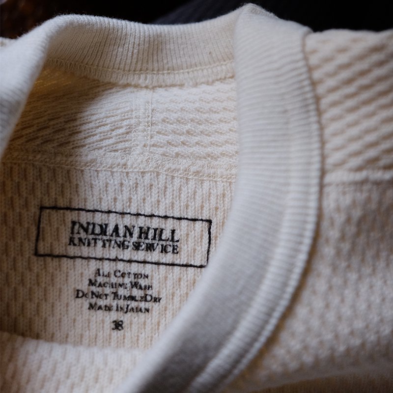 【INDIAN HILL KNITTING SERVICE インディアンヒルニッティングサービス】Heavy Thermal Swedish Mill  Type IVORY - in-and-out(インアンドアウト)