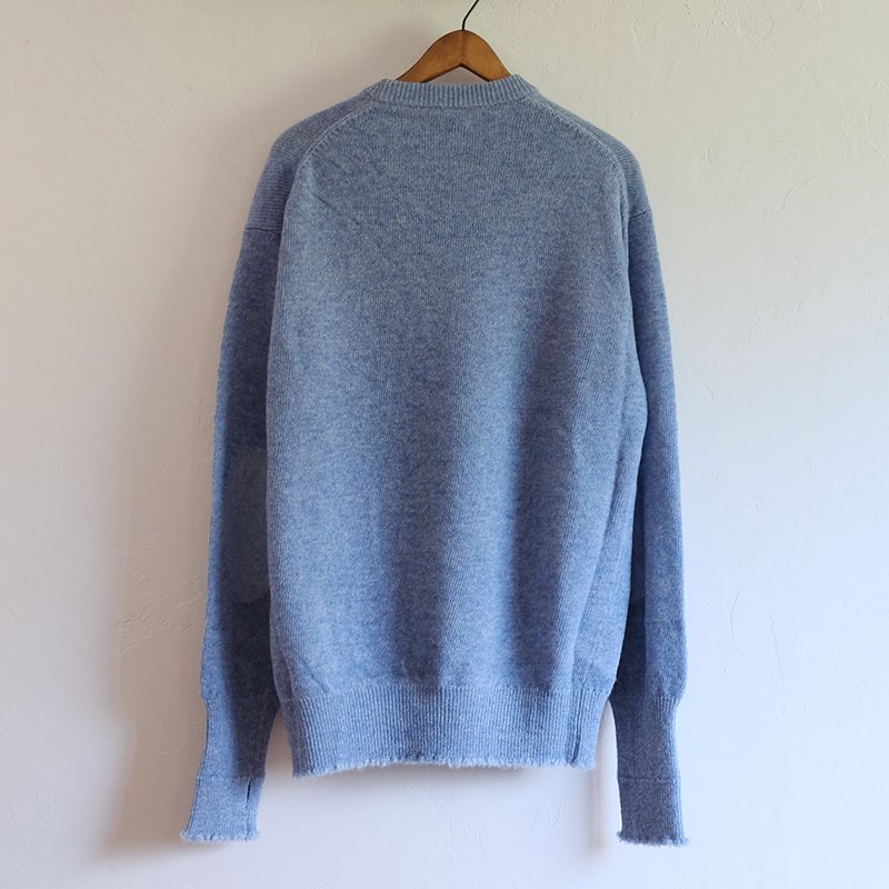 MAATEE&SONS マーティーアンドサンズ】強撚SHETLAND 裏カシミヤ ひょっとこP/O SWEATER BLUE -  in-and-out(インアンドアウト)