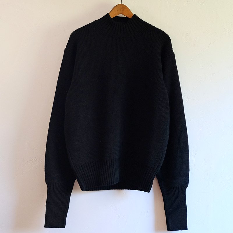 MAATEEu0026SONS マーティーアンドサンズ】WOOL和紙 ARMY SWEATER BLACK - in-and-out(インアンドアウト)