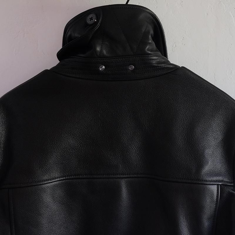 MAATEE&SONS マーティーアンドサンズ】LAMB LEATHER CAR COAT BLACK 