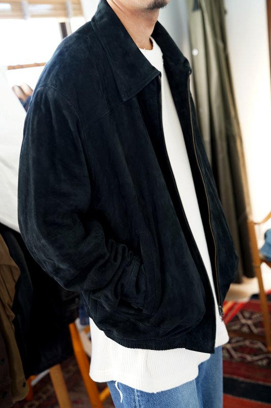 CCU シーシーユー】“HENRY” SWING TOP JACKET SHEEP SUEDE NAVY - in