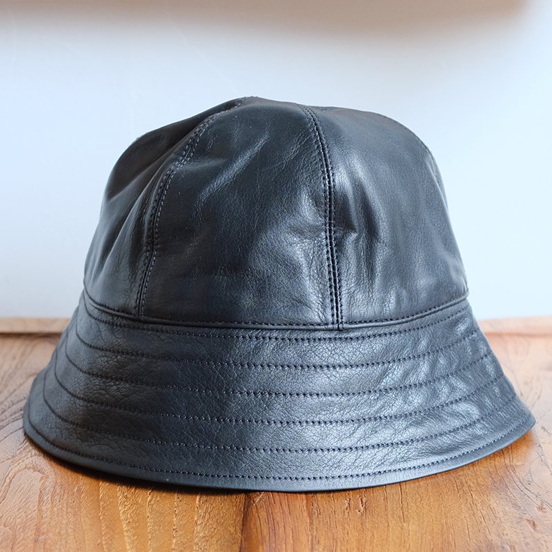 CCU シーシーユー】“SERPICO” MARINE HAT COW SKIN BLACK - in-and-out 