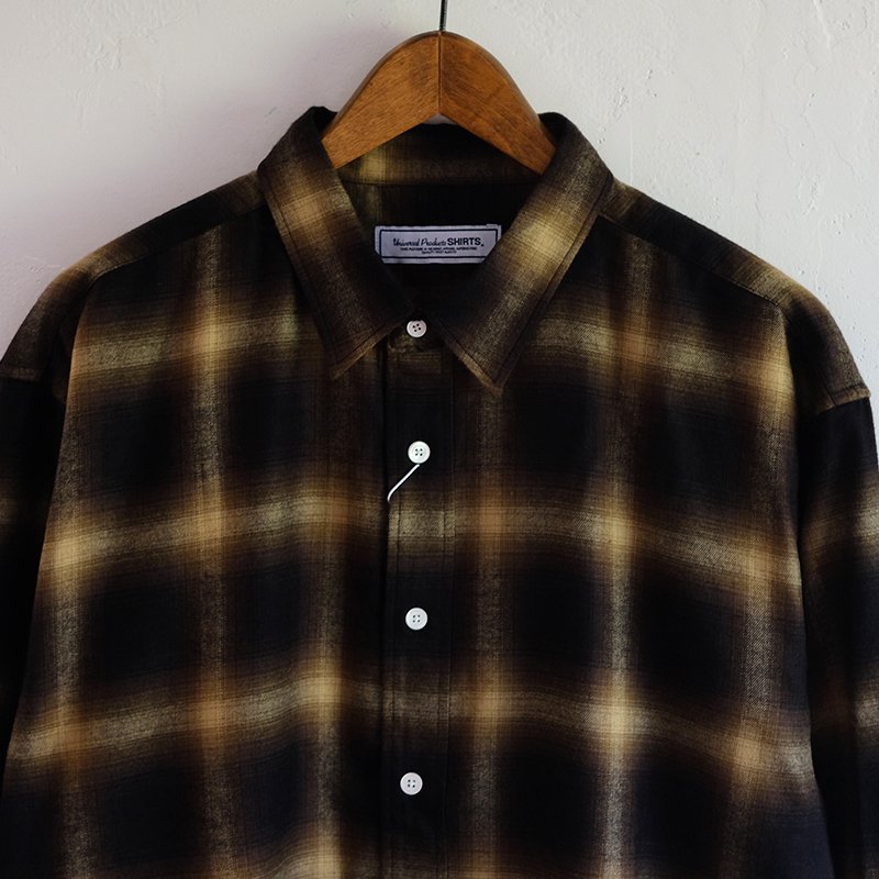 UNIVERSAL PRODUCTS ユニバーサルプロダクツ】L/S CHECK SHIRT KHAKI