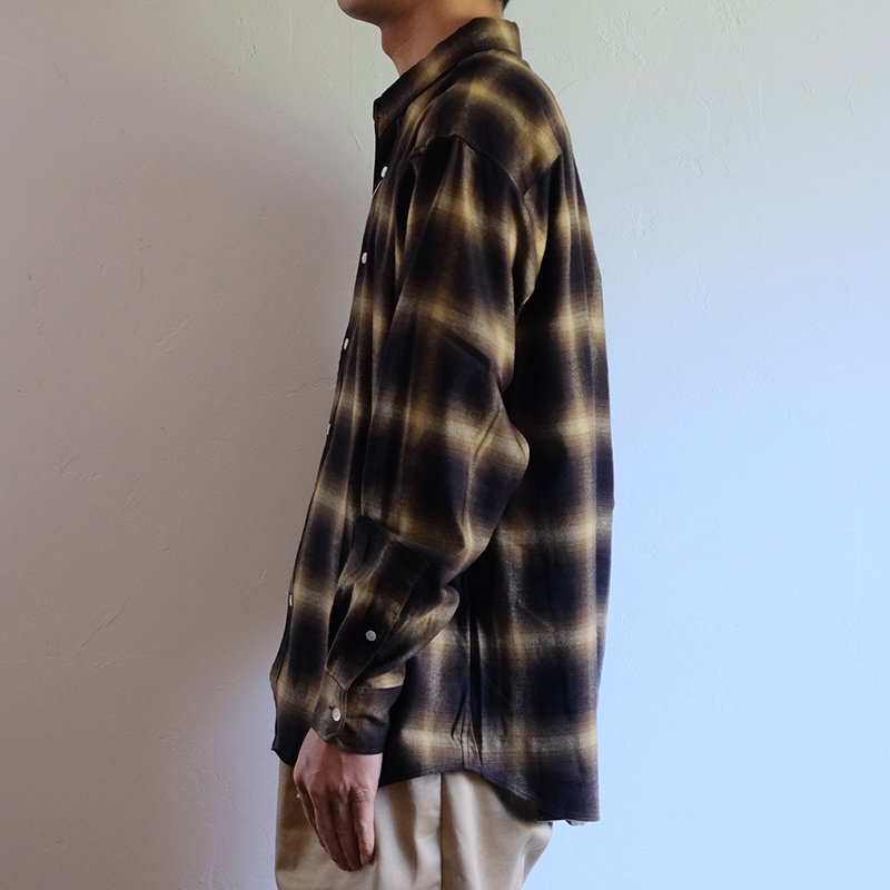 UNIVERSAL PRODUCTS ユニバーサルプロダクツ】L/S CHECK SHIRT KHAKI