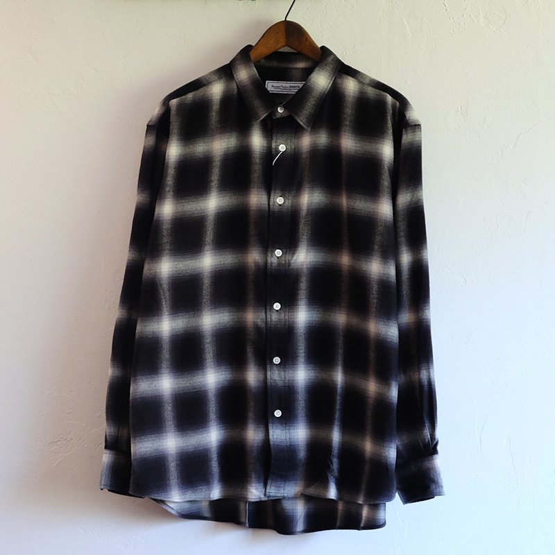 UNIVERSAL PRODUCTS ユニバーサルプロダクツ】L/S CHECK SHIRT BLACK - in-and-out(インアンドアウト)