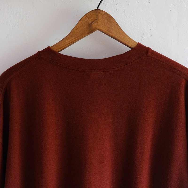 ULTERIOR アルテリア】SUPER FINE WOOL COTTON L/S REDWOOD - in-and ...