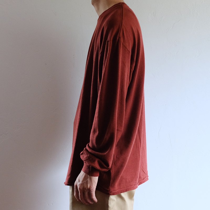 ULTERIOR アルテリア】SUPER FINE WOOL COTTON L/S REDWOOD - in-and 