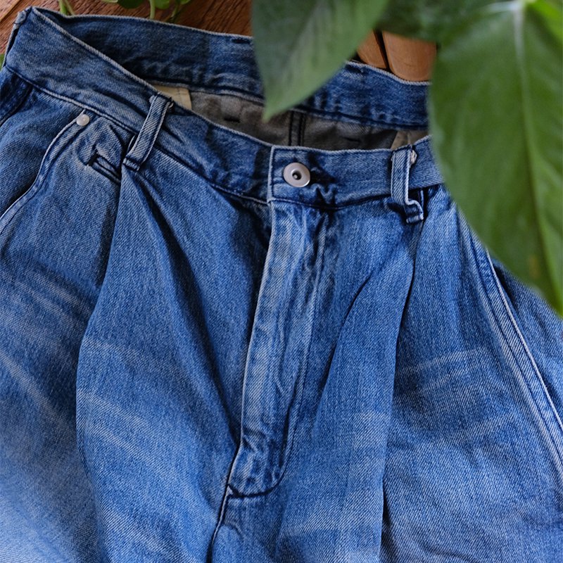 ULTERIOR アルテリア】OLD DENIM WIDE PANTS FADED BLUE - in-and-out