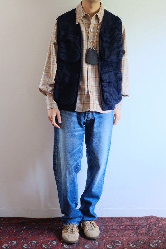 INSCRIRE アンスクリア】WOOL JERSEY FIELD VAST NAVY - in-and