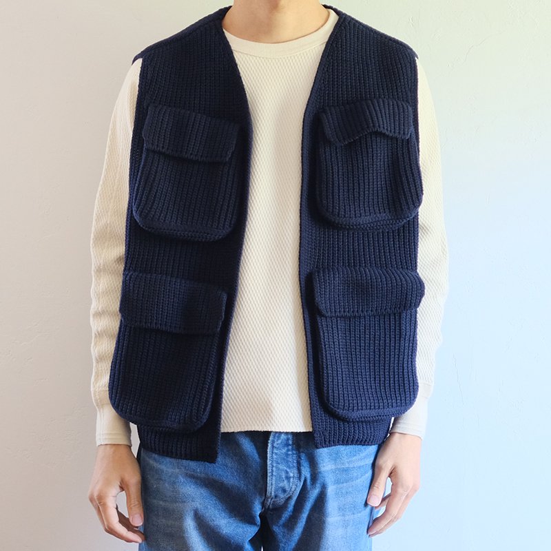 INSCRIRE アンスクリア】WOOL JERSEY FIELD VAST NAVY - in-and-out 