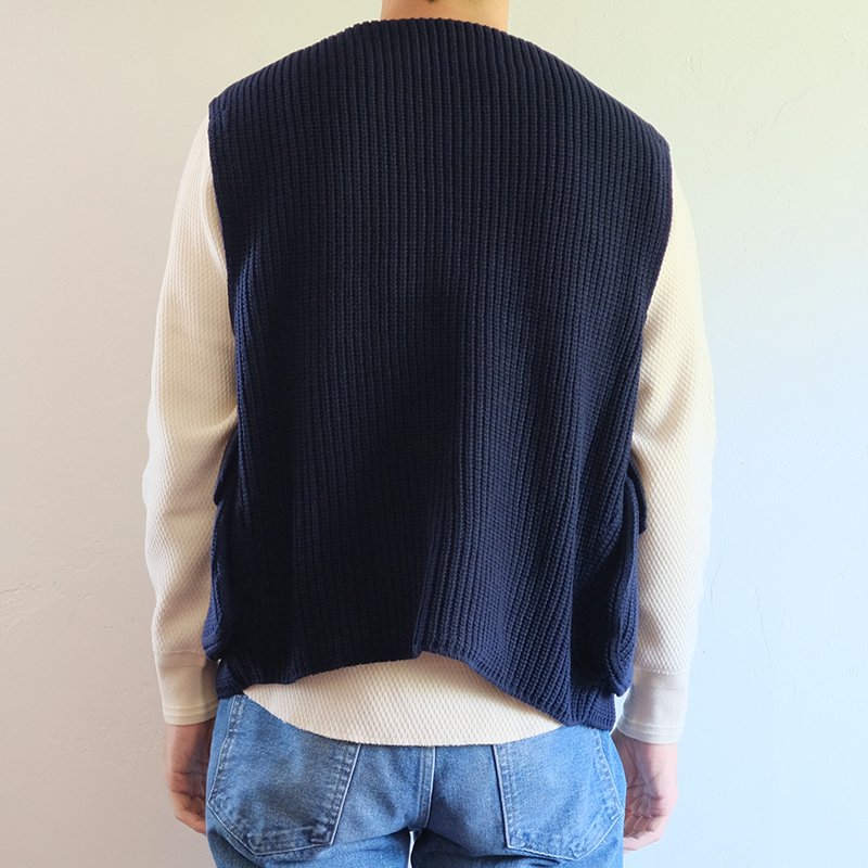 INSCRIRE アンスクリア】WOOL JERSEY FIELD VAST NAVY - in-and-out