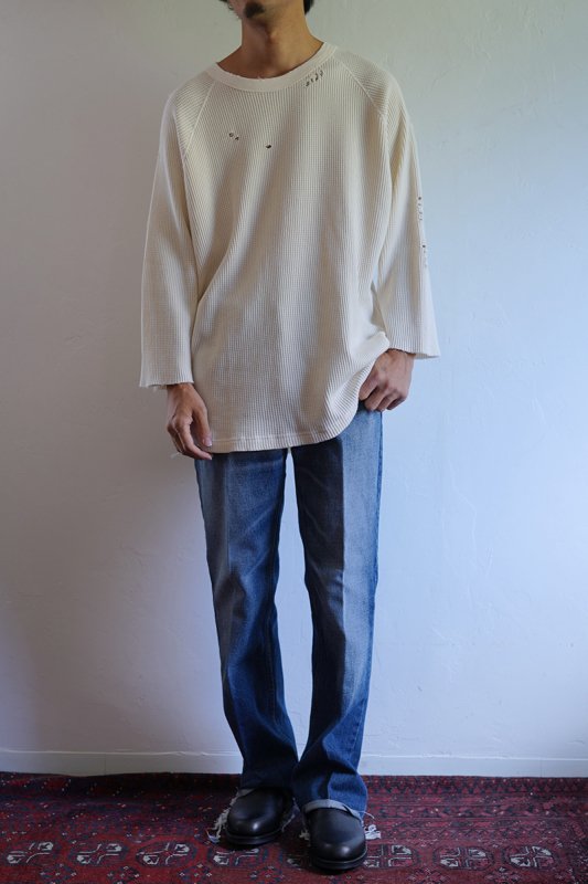 【INSCRIRE アンスクリア】002 FLARE DENIM DARK BLUE USED - in-and-out(インアンドアウト)