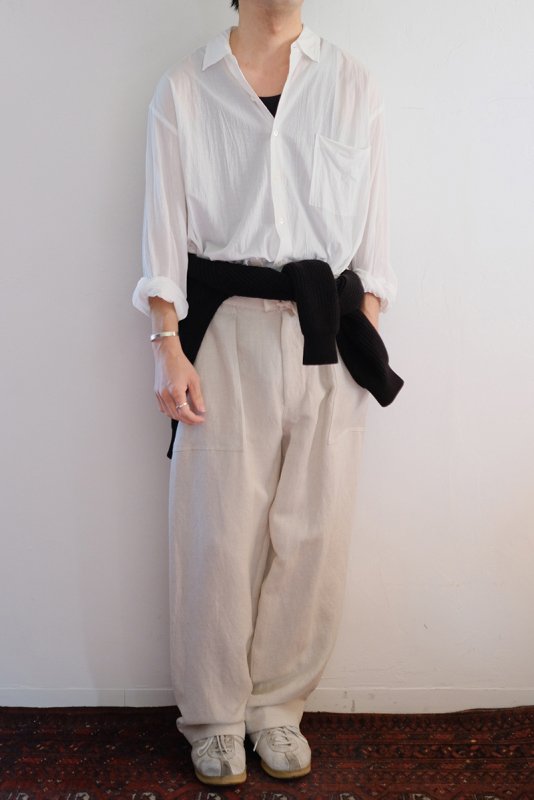 24SS】【KANEMASA PHIL カネマサ フィル】46G Artisan Crepe Jersey Shirt WHITE -  in-and-out(インアンドアウト)