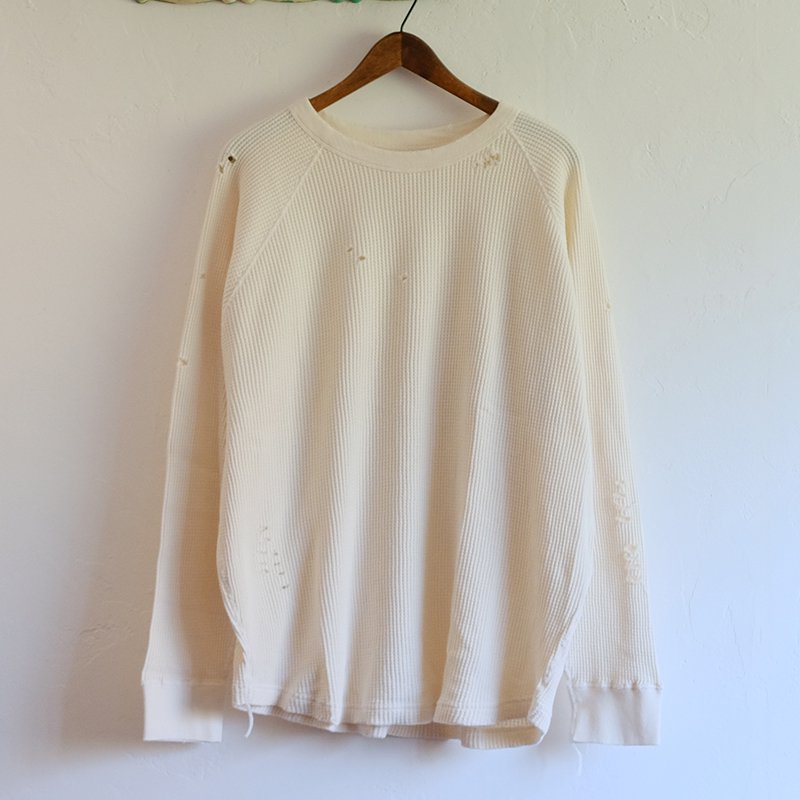 【bukht ブフト】WAFFLE L/S TEE WHITE - in-and-out(インアンドアウト)