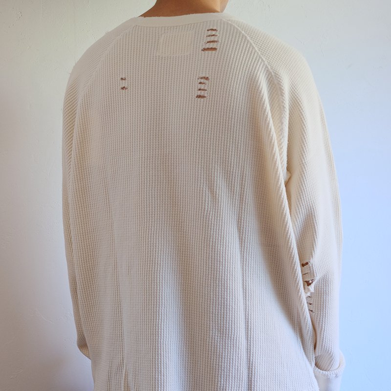 【bukht ブフト】WAFFLE L/S TEE WHITE - in-and-out(インアンドアウト)